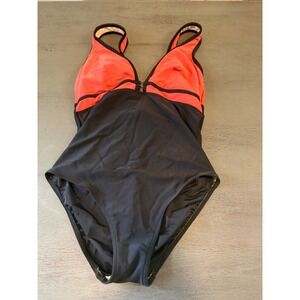 pink black BALTEX   one piece swimsuit size 12